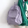 Sacos de escola feminino pequeno fresco náilon mochila mulheres cor sólida para adolescente meninas mochila dois tamanhos viagem ombro 230817