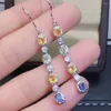 Dangle Küpe Kjjeaxcmy Fine Jewelry 925 Sterlling Gümüş Kakma Doğal Renkli Taş Taşları Kadın Destek Algılama Noble