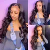 13x4 Body Wave Spets Front Wig 360 Spets Frontal Wig Brazilian Remy HD Transparent 13x6 Spetsspetsar för kvinnors mänskliga hår 220%densitet