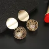 Gestüt Ohrringe Modeball für Frauen goldene Farbe Runde Geometrische Party Hochzeit Geschenkgroßhandel Ohrschmuck