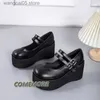 Kleiderschuhe brandneue weibliche weibliche Lolita süße Mary Janes Pumps Plattform Keile High Heels Frauen Retro -Stil runden Kopf Gothic Punk Schuhe Frau T230818