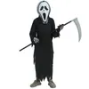 Special Occasions Halloween Horror Screaming Ghost Costume Kid Terrible Black Robe Dress Up Devil Dark Messenger Scythe Cosplay Set Mask 230818