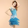 Stage Wear 2023 Latin Dance Dresses Suits Women/Girls Sexy Fringes Skirt Ballroom/Tango/Rumba/Latin Clothings For Dancer