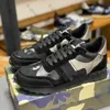 Designer Sneaker Men Shoes Camouflage Sneakers Stud Rockrunner Trainers Leather Mesh Shoe Outdoor Platform Trainer