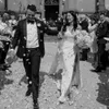 Современное одно плечо свадебные платья с съемным поездом Bonying Fallen Shirred Bridal Hone