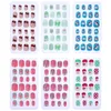 Faux ongles 144 pcs décalcomanies de ongles conception d'autocollants pour enfants gamin arc flaky arc fausse astuce