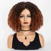 Parrucche sintetiche Wigera Capelli corti ombre Afro parrucca riccia riccia per donne nere signore sintetiche Glueless nero marrone parrucche cosplay usa quotidianamente hkd230818