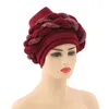 Feanie Skull Caps Turbans para mulheres PLEEAD FEENIE Headwrap Hat African Wrap Wrap Wrap Hijabs Hijabs ASO OKE AUTO GELE Readymade para usar 230818