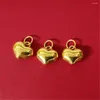 Lösa ädelstenar Pure 999 24K gula guld kvinnor Lucky Fat Heart Pendant 0,5-0,7 g