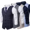 Gilet pour hommes Plaid Straited Vest Men Business Wedding Party Tops Fashion Européen Style Formal Casual Clothing Homme Taille 3xl-S 230817