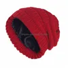 Beanie/Totenkopfkappen Mode Herbst Winter Verdickte Warme Hüte Für Frauen Mit Elastischem Satinfutter Geometrische Wolle Gestrickte Hut Solide Handm Dhed0