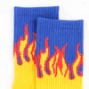 Men's Socks Harajuku Style Flame Tube Cotton Street Hip Hop Skateboard And Women's Thickened Sports Trend Versatile