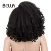 Perucas sintéticas Bella Curly Hair Synthetic Lace Wig trançado Dreadlock grande peruca para mulheres negras de 14 polegadas de 14 polegadas de cabelos curiosos