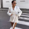 Kombinezony damskie Blazers Traf Fuchsia Tuxedo Blazer Woman Pas Button Kurtka Kobiety długi rękaw prosto do streetwearu 230817