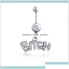 Navel Bell Button Rings Sierpink Y Crystal Body Piercing Surgical Belly Ring Jewelry Bar Fgjat Ajd Drop Delivery Dhxag