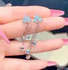 Dangle Ohrringe Kjjjeaxcmy Fein Schmuck 925 Sterling Silber Eingelegtes natürliches himmelblaues Topaz Frauen Trendy Mode Quasten Edelstein Ohrhörer Suppo