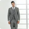 Abiti da uomo 2023 slim fit maschi grigi per sposo da sposa da sposa da sposa da sposa da ballo da ballo formale smoker blazer traje 3pocies