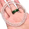 Choker Collier 4 mm et bracelet bijoux à double usage Tiger Eye Tourmaline Agates Agates Crystal Quartz 40 cm Longueur