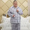 Erkekler Moda Moda Ekose Pamuk Pijama Setleri Erkek Yaz Günlük Artı Boyut 5xl Pijama Erkek Gece Giysileri