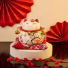 Objetos decorativos Figuras de 45 polegadas Cerâmica Maneki Neko Piggy Bank Luxo Cat Lucky Home Fortune Box Box Desktop Ornament