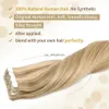 Synthetic Wigs ZURIA Straight Hair Mini Tape In Human Hair Invisible Skin Weft Adhesive 12/16/20" 100% Natural Real Wigs For Women HKD230818