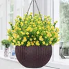 Dekorative Blumen Kränze künstlich gefälschte Plastikgrüne Pflanzen UV resistent für Hochzeit Innenhäuser Küchendekor Gartendekoration Outdoor HKD230818