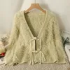 Womens Knits Tees ITOOLIN Women Elegant Pearl Button Cardigan Sweater VNeck Slim Knitted Coat Chic For 230818