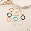 Bandringe Farbe transparente Acryl geometrische runde Marmormuster Ringharz Acetat Board für Frauen Mädchen Schmuck Drop Lieferung DHSWU