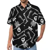 Herren lässige Hemden Halloween Skeletthemd Ripp Cage und Becken Spooky Urlaub losen hawaiianischen Trendblusen Kurzarm Kleidung