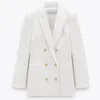 Costumes de femmes Blazers printemps automne femme mode blanc rose tweed blazers and vestes chic bouton de bureau manteau dames élégant outwear 230817