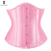 Waist Tummy Shaper Underbust Corset Satin White Black Red Blue Pink Apricot Purple Brown Bustier Bauques Plus Size Burlesque Corselet 2308017