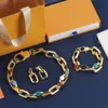 2 kleuren goud zilver kleurrijke email kettingen en armbandring unisex paar nekketting ketting armbanden pure koper Halloween Party sieraden levering HLVS1