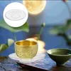 Cups Saucers 4 Pcs Glass Saucer Round Plates Household Tea Decorative Coffee Teacup Tray Kitchen Tableware