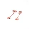 Orecchini per borchie Yun Ruo 2023 Fashion Daisy Earring femmina Woman Party in acciaio inossidabile Colore in oro rosa Non dissolvere mai Fade dropship all'ingrosso