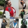 Women's Jackets Autumn Winter New Girl Varsity Jacket Desinger Letter Coat Leather Sleeve Women Cropped Letterman Jackets 6 Colours Z230819