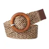 Belts Women Round Buckle Belt Aesthetic Handwoven Bohemian-style Dress Waist Decor Teens Girl Waistband Accessories