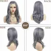 Synthetic Wigs GNIMEGIL Long Curly Synthetic Wigs for Women Grey Natural Hair Wig Female Cosplay Sexy Halloween Costume Wig Gift Elder Wig HKD230818
