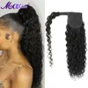 Koronkowe peruki Maxine Water Fala owinęła wokół ogona ludzkie włosy Human Hair Ton Tail Klip do włosów dla kobiety 230817