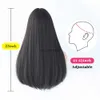 Perruques synthétiques Black Long Sruth perruque Femme avec une frange Brown Wig Synthétique Fringe Drinkes Use Fibre résistant à la chaleur Faux cheveux HKD230818