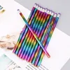 Penne a sfera 12pcs Rainbow Pencil Wood Protezione ambientale Colore brillante Hb Drawing Pennion Matite Scuola Office Scrittura Penna 230817