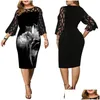 Vestidos plus size vintage primavera verão vestido elegante feminino trabalho casual use escritório bodycon festa de casamento formal noivo noivo dhueo