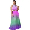 Lässige Kleider Krawatte Dye Print Langkleid Frauen Party Nacht Hoch Taille ohne Gürtel Geburtstag Y2K Dashiki Afrikanische Sommer Vestidos