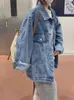 Damenjacken Frauen Blue Coat Denim Jacken Mode übergroß