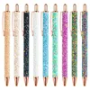 Glitter Bling Ballpoint Pens Sparkly Metal Retractable Sequins Fancy For Women Supplies Black Ink Medium Point 1.0 Mm