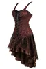 الخصر بطن المشكلات الفستان للنساء بالإضافة إلى الحجم القراصنة Steampunk Bustier Skirt عتيقة فيكتوريا الأزياء القوطية الهالوين 2308017