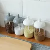 Bottiglie di stoccaggio Spezia spice barattolo condimento per stagione container box con cucchiaio di coperchio set di barattoli da cucina in vetro per zucchero salato