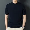 Men's Sweaters 100 Wool T Shirts Spring Autumn Cashmere Jumper Short Sleeve Knit Tops Male Pure Sweater Pullovers 230817