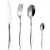 Ensembles de vaisselle Golden El Set Mirror 304 en acier inoxydable table de table à fourche à fourche de café Steak Steak Cutlery