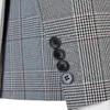 Classic Plaid Men's Wedding Suit Peaked Lapel Tuxedos Double Breasted Slim Fit Groom Wear 2 Pcs Jacket And Pants Customize