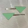 Small Designer Hairclip Letter Metal Triangle Luxury Hairpins For Women Party Wedding Makeup Jewelry Woman Hip Hop Snap Clips Trendy Tiktok Fashion ZB046